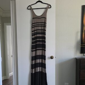 Vince Black and Tan Sheath Maxi Dress